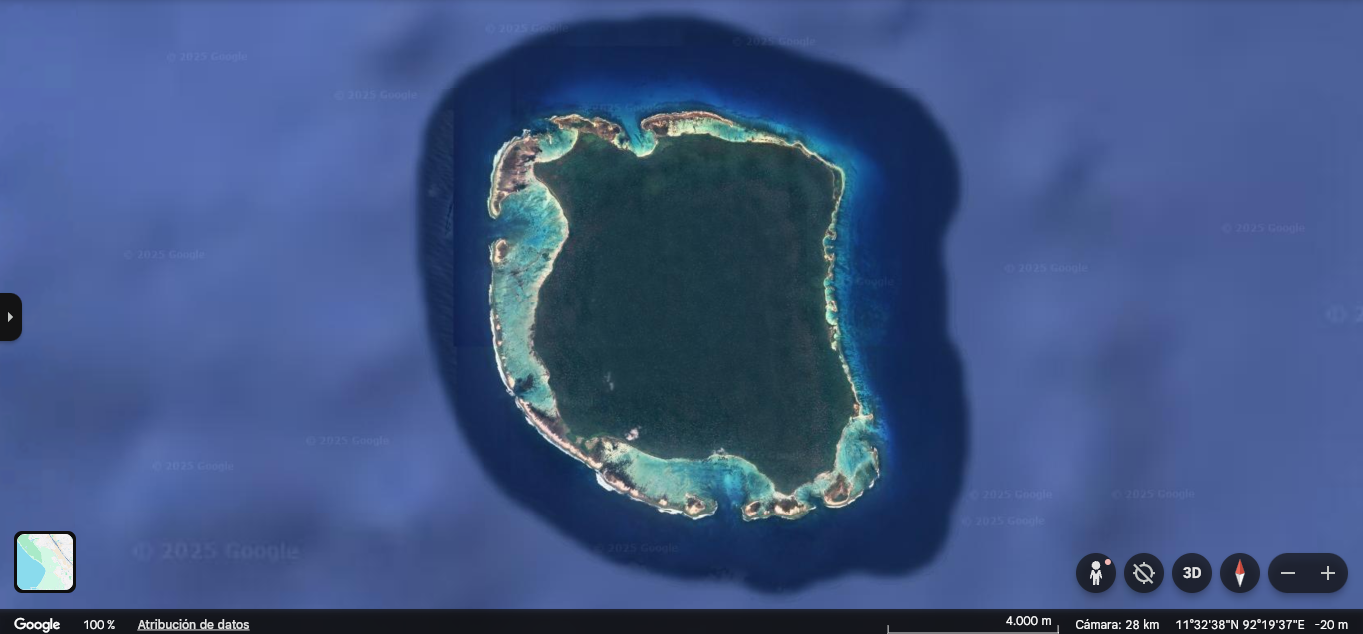 Vista aérea de la Isla Sentinel del Norte